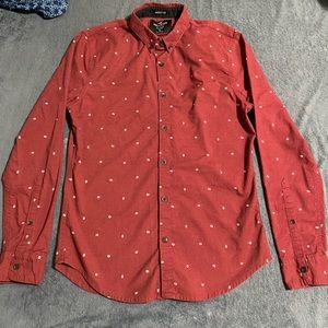 Hollister button down shirt burgundy size M